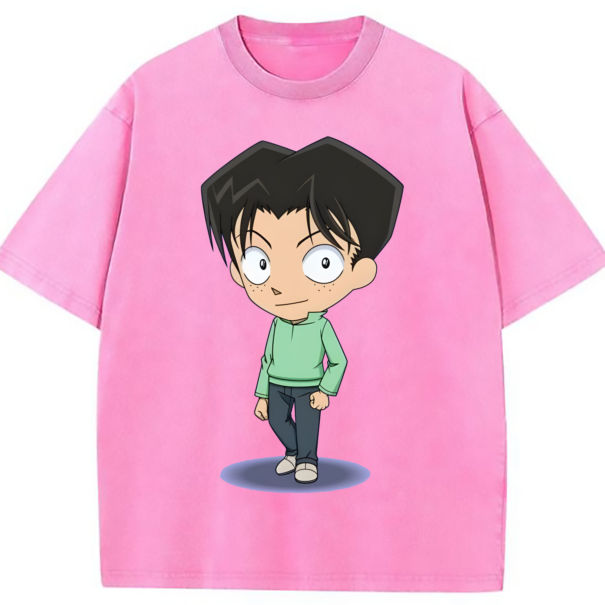 （画像用） 名探偵コナン 円谷 光彦 つぶらや みつひこ Detective Conan Mitch Tennyson 綿100% ヴィンテージ風 半袖Tシャツ（フロントプリント）